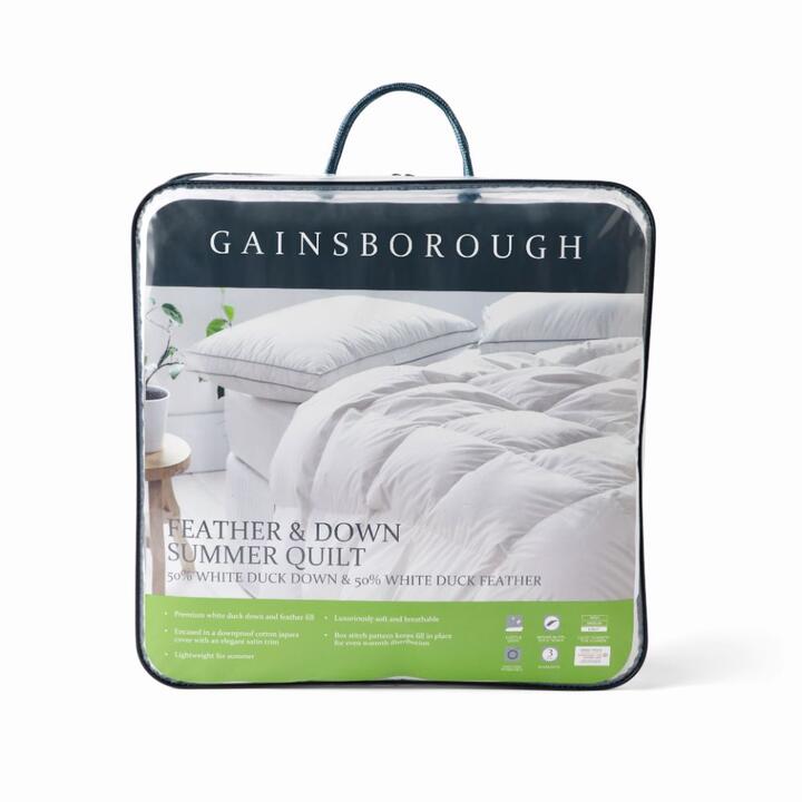Gainsborough 50/50 White Duck Feather & Down Summer Quilt