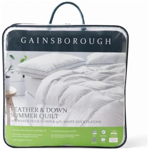 Gainsborough 50/50 White Duck Feather & Down Summer Quilt