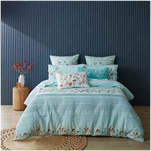 Garcia Embroidered Cotton King Quilt Cover