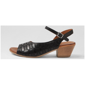 Gorgeena Black Leather Sandals