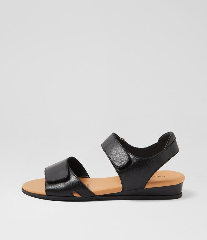Halima Black Leather Sandals