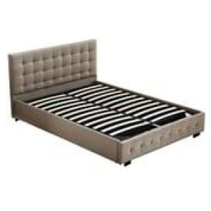 Jake Double Gas Lift Bed Frame Neutral