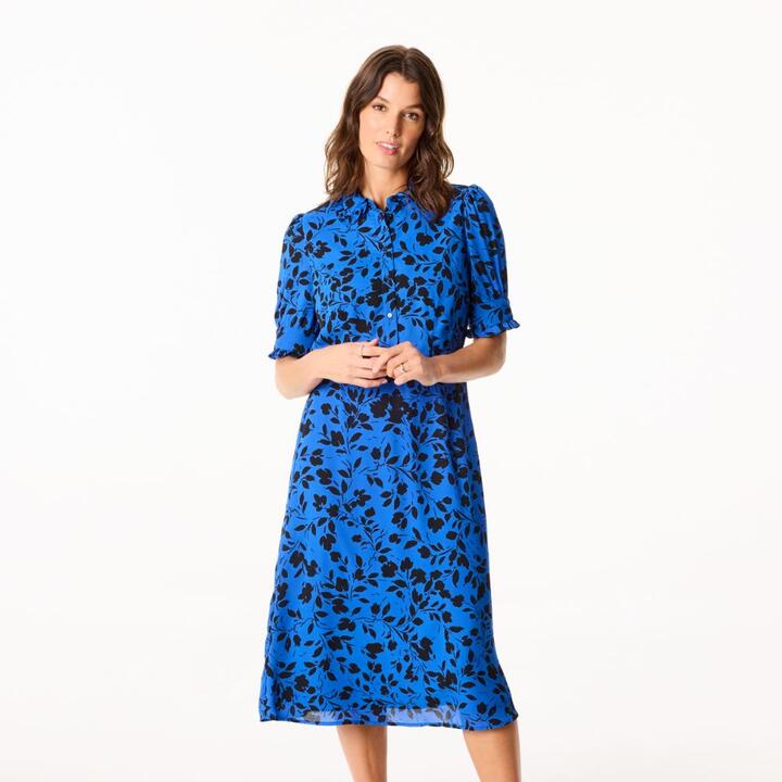 Jane Lamerton Women's Mini Leaf Ruffle Trim Tea Dress