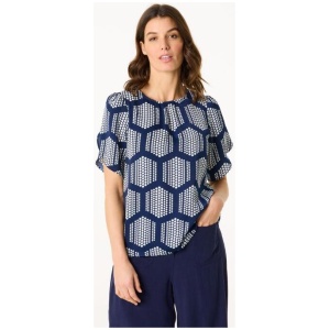 Jane Lamerton Women's Petal Sleeve Pearl Print Blouse