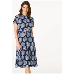 Jane Lamerton Women's Tiered Pearl Print Shirt Dress