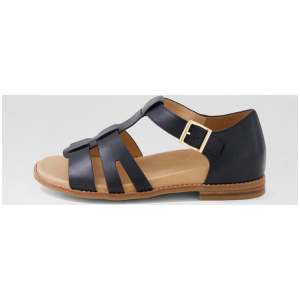 Jonston W Black Natural Leather Sandals