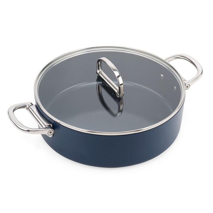 Joseph Joseph Space 28 cm Non-Stick Shallow Casserole Lid with Folding Handles