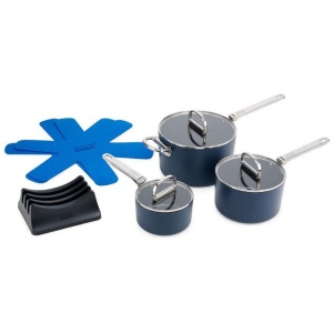 Joseph Joseph Space Non-Stick Saucepan 3 Piece Set with Folding Handles