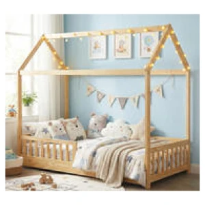 Kalil Single Wooden Kids Bed Frame Brown