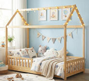 Kalil Single Wooden Kids Bed Frame Brown