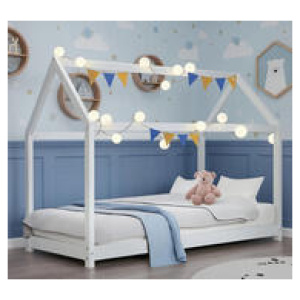 Keera Single Wooden Kids Bed Frame White