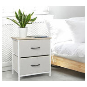 Keller 2 Drawers Cream Bedside Table