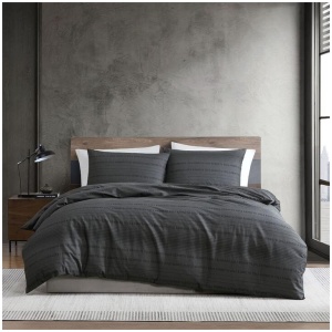 Kenneth Cole Soho Logo Stripe Cotton Quilt Cover Set