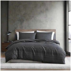 Kenneth Cole Soho Logo Stripe Cotton Quilt Cover Set