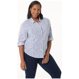 Khoko Collection Women's Ditsy Floral Print Voile Shirt