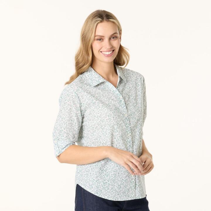 Khoko Collection Women's Floral Print Voile Shirt