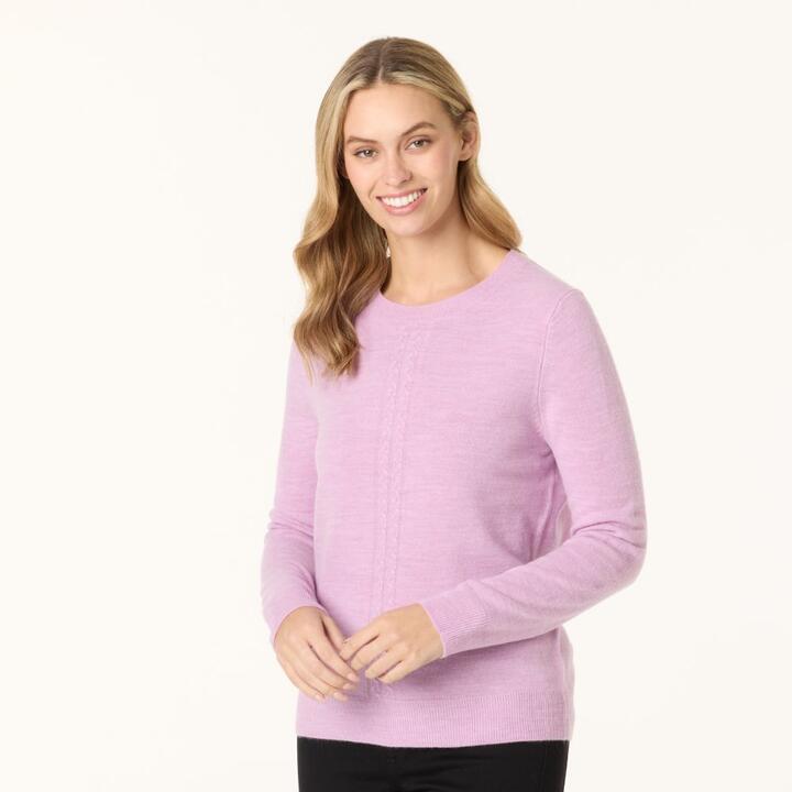 Khoko Collection Women's Soft Touch Placement Cable Jumper