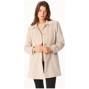 Khoko Smart Women's Button Flare Tweed Chevron Coat