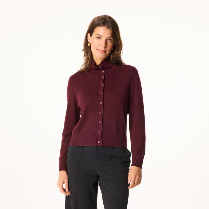 Khoko Smart Women's Funnel Neck Cardigan