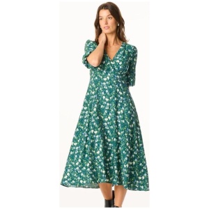 Khoko Smart Women's Puff Sleeve Floral Empire Dress