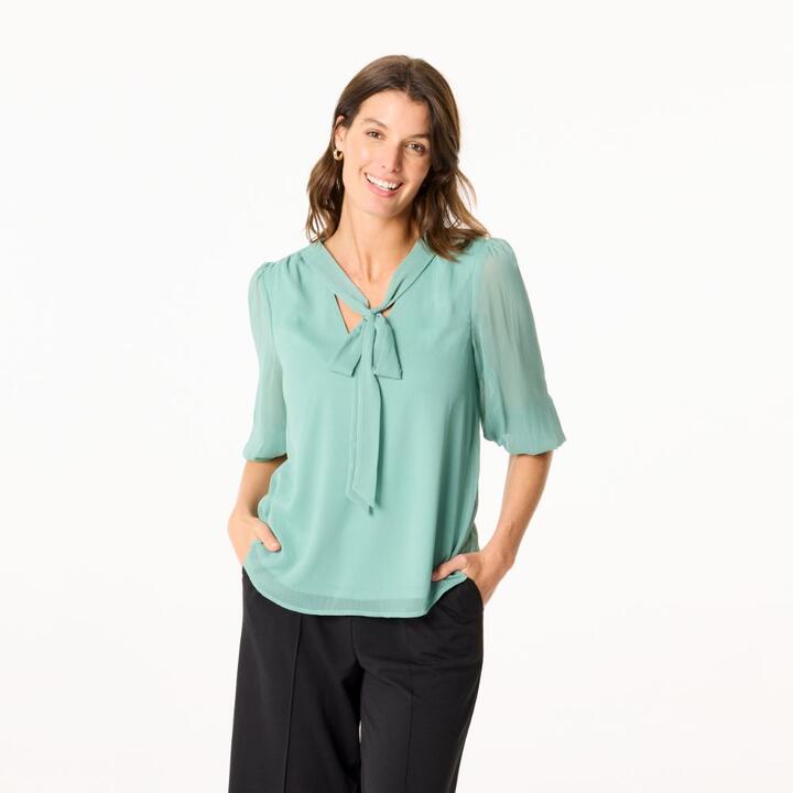 Khoko Smart Women's Tie Front Blouse