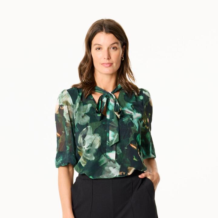 Khoko Smart Women's Tie Front Tranquility Blouse