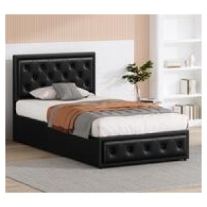 Kids Arvin King Single Pu Bed Frame With Storage Black