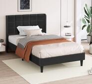 Kids Carlita Single Fabric Wingback Bed Frame Grey