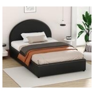 Kids Crissa Single Pu Bed Frame With Storage Black