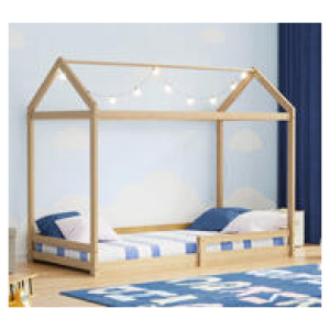 Kids Gable Single Bed Frame Neutral