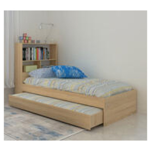 Kids New Jersey King Single Storage Bed Frame With Trundle Brown