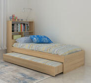 Kids New Jersey King Single Storage Bed Frame With Trundle Brown