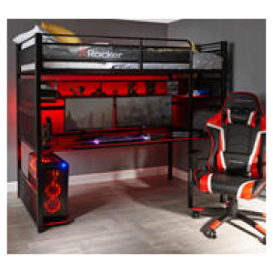Kids X Rocker Gaming Bunk Bed Black