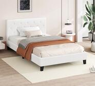Kids Yetti Single Boucle Bed Frame White