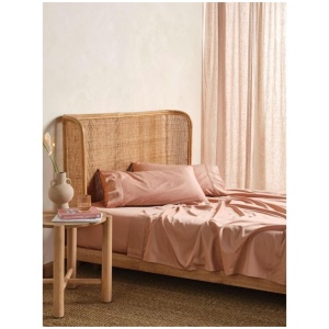 Linen House Nara 400 Thread Count Bamboo Cotton Sheet Set Queen Bed