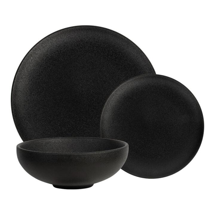 Maxwell & Williams Caviar 12-Piece Dinner Set Black