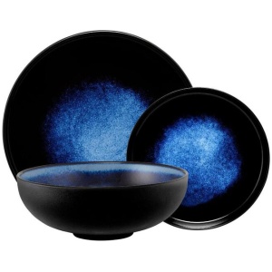 Maxwell & Williams Caviar Midnight Coupe 12-Piece Dinner Set