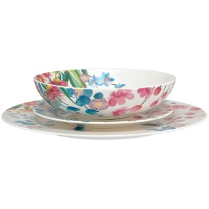 Maxwell & Williams Royal Botanic Gardens Eucalyptus Bloom 12 Piece Rim Dinner Set