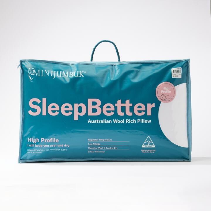 Mini Jumbuk MiniJumbuk Sleep Better Australian Wool High Profile Pillow