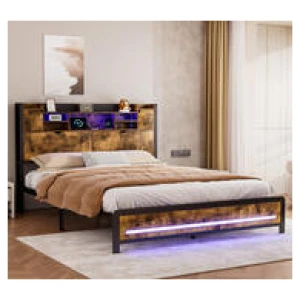 Northcote Double Led Bed Frame Brown