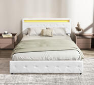 Nowra Double Led Bed Frame With Storage White