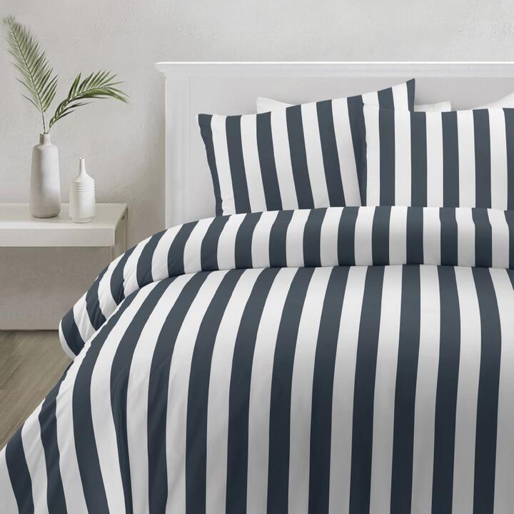 Odyssey Living Retreat Stripe Washed Microfibre Quilt Cover Set