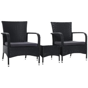 Outdoor Furniture Patio Set Wicker Outdoor Conversation Set Chairs Table 3PCS