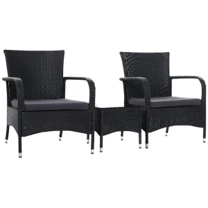 Outdoor Furniture Patio Set Wicker Outdoor Conversation Set Chairs Table 3PCS