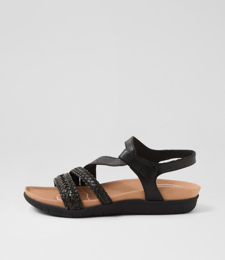 Pansi Black Leather Sandals