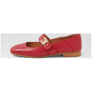 Pelisk Dark Red Leather Flat Shoes