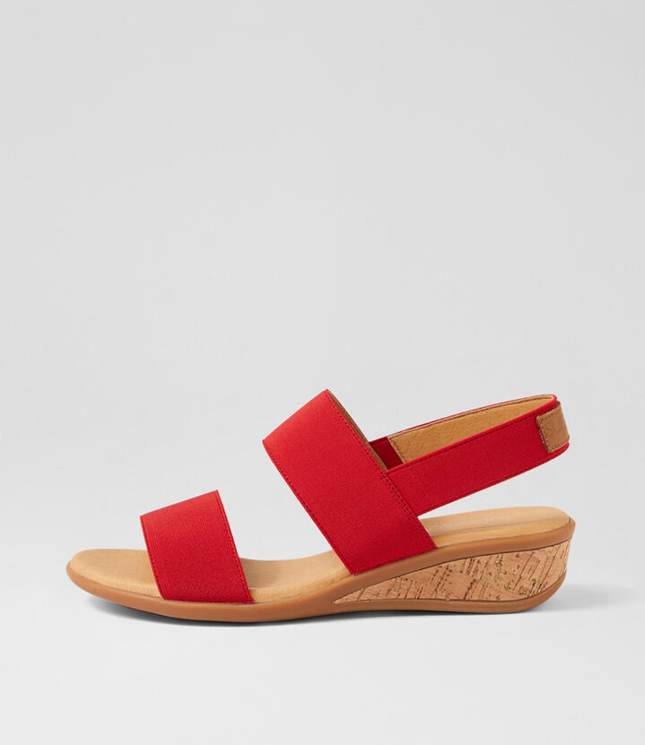 Phaedra Red Elastic Sandals