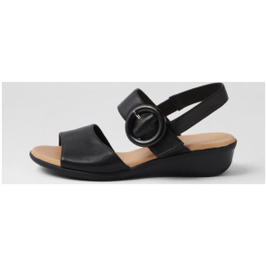 Princie Black Leather Sandals