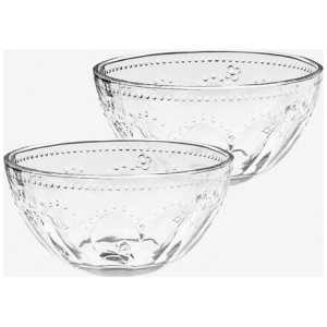 Pure Table Top Willow 2 Piece Glass Bowl Set
