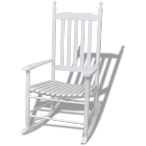 Rocking Chair With Curved Seat Wood - White